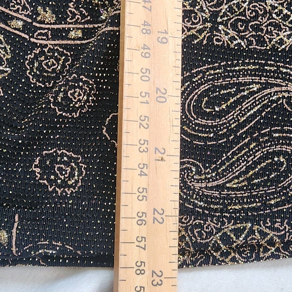 Vintage MSK Cardigan‎ Stretch Size M Black Gold Glitter 90s Dressy Lightweight - Picture 7 of 7